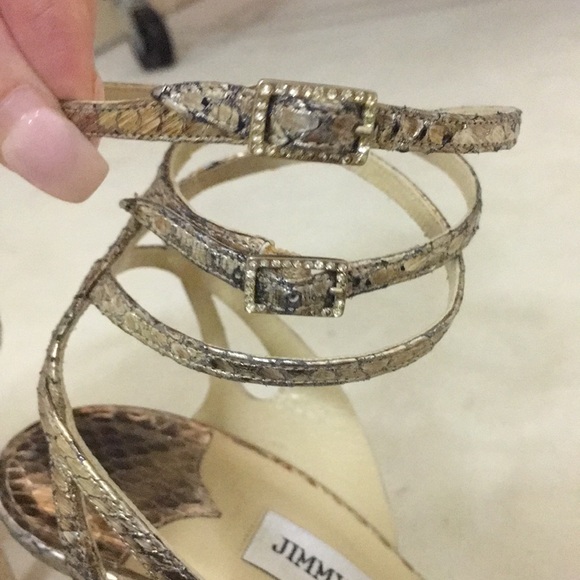 Jimmy Choo Metalic Snake Embossed Stilettos - Picture 8 of 8